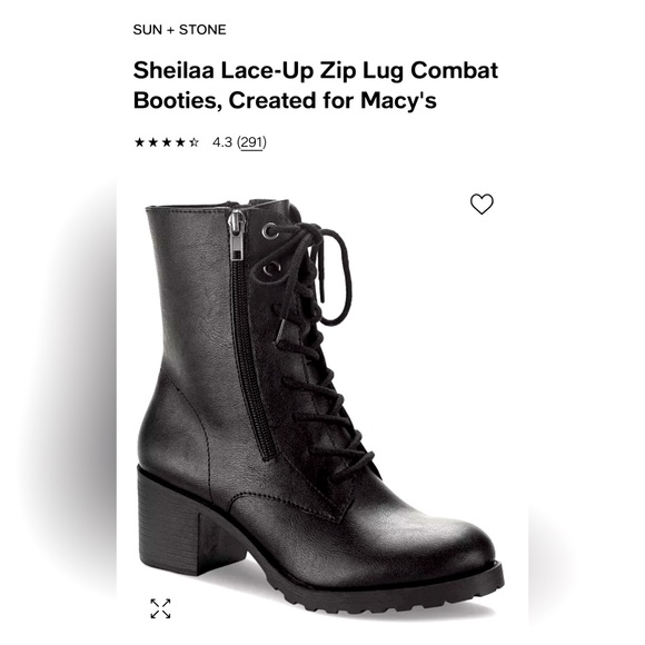 Sun + Stone Frankiee Lace-Up Lug Combat Booties - Picture 4 of 12